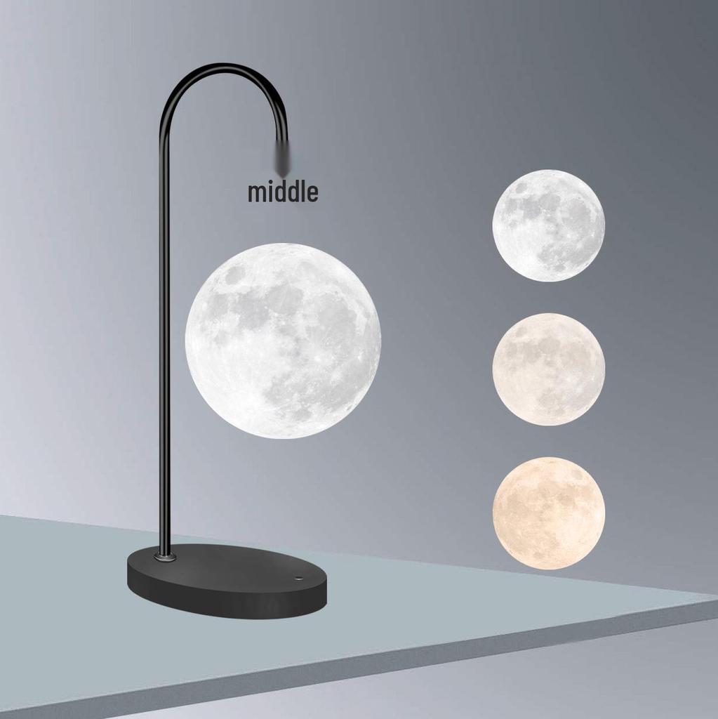 3D Printed Moon Lamp with Magnetic Levitation - Night Light & Eye Protection