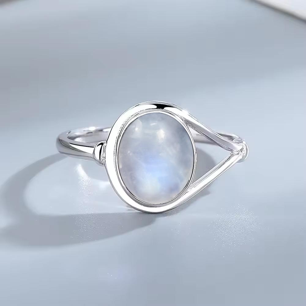 925 Silber Natursteinringe Mit Amethyst Einfacher Lila Ovaler Ring 8*10mm Feiner Schmuck Geschenke für Freundinnen für Frauen