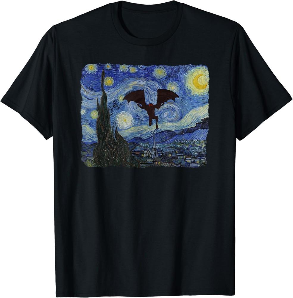 

Mothman Starry Night Cryptid Funny Gift Halloween T-Shirt Unisex T-Shirt XXXXL
