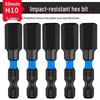 Extended S2 Air Pneumatic Screwdriver Hex Bit Set - Strong Magnetic, Super Hard, Non-slip