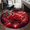 Floral Elegance In Pink Roses round carpet Chair cushion Round Entryway Rug, Soft Round Rugs for Living Room, Bedroom, Circle Carpet decor gifts