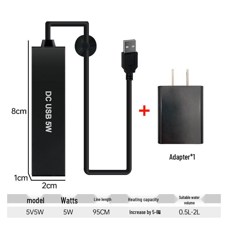 Mini USB Low-Voltage Turtle Tank Heater: Leak-Free, Safe for Low Water Levels