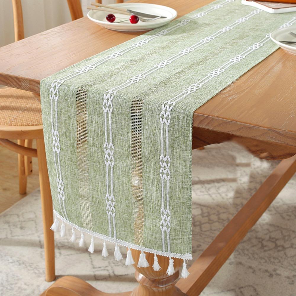 Woven Table Cover Nordic Style Tablecloth INS Cotton Linen Table Runner  Table Decor