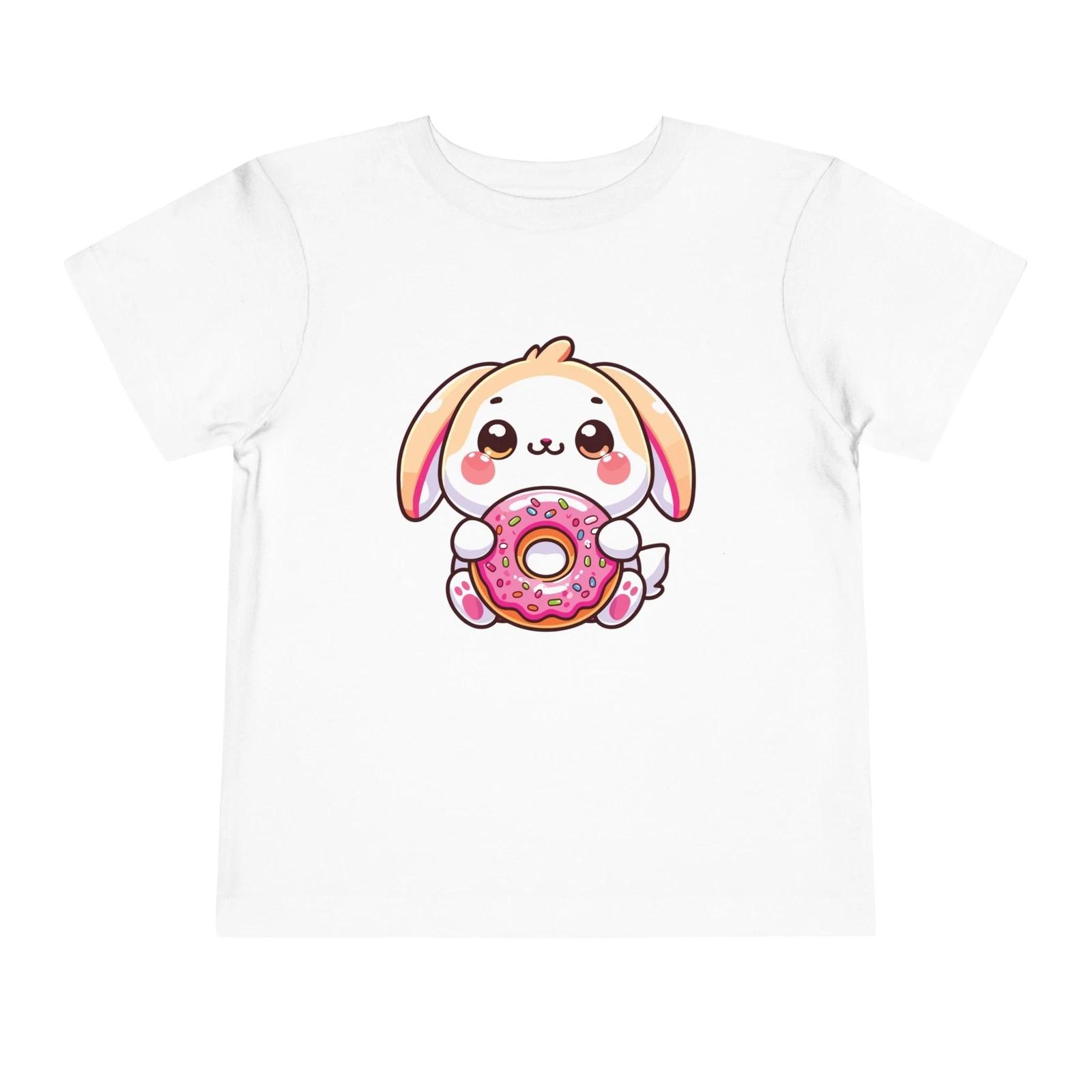 Toddler Cute Bunny Donut Shirt Kawaii Cartoon Easter Rabbit Graphic T-Shirt 3XL