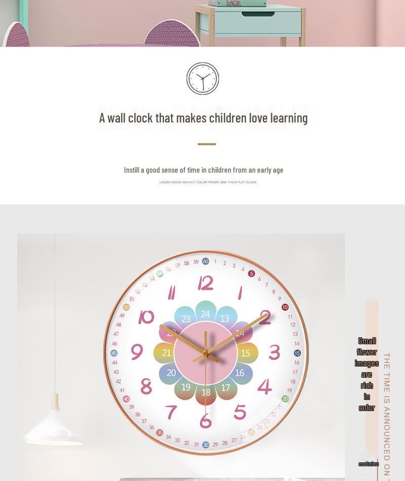 [8 inches 20cm] Silent Creative Children's Wall Clock for Living Room or Kids' Room