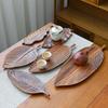 South American Walnut Irregular Wood Leaf Plate – Snack, Fruit, Coffee Tray