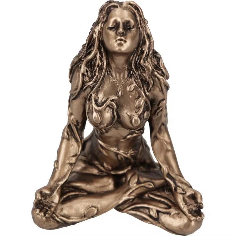 Socha Matky Země Mini Gaia víla Dekorativní Socha Buddhy Dekorativní figurky Bohyně Léčivá čakra Meditace Home Decor
