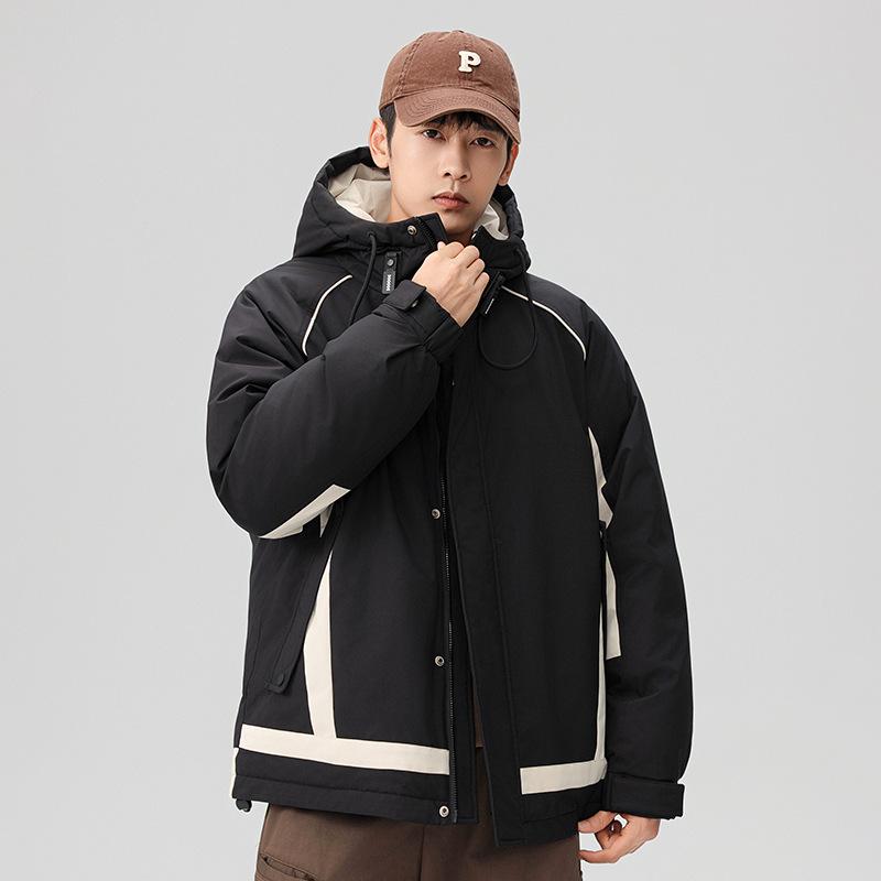 New Winter Down Jacket White Duck Down Men's and Women's Hooded Versatile Fashion Men's Casual Loose Jacket