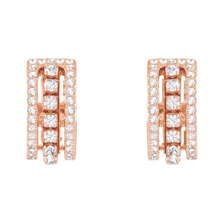 Swarovski Further Inlaid Design Crystal Earrings Unisex earrings Gold 5646726 Box (Random Color)