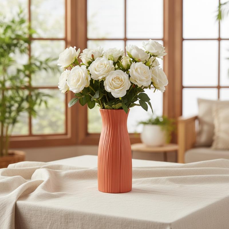 PP Vases Imitation Ceramic Flower Pot Nordic Decor Wedding Ramadan Outdoor Home Table DIY Gifts Bonsai Holiday Yard