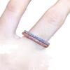 18K Rose Gold Plated Ring with Micro-Paved Zirconia, Single Row Diamond Design for Women.
