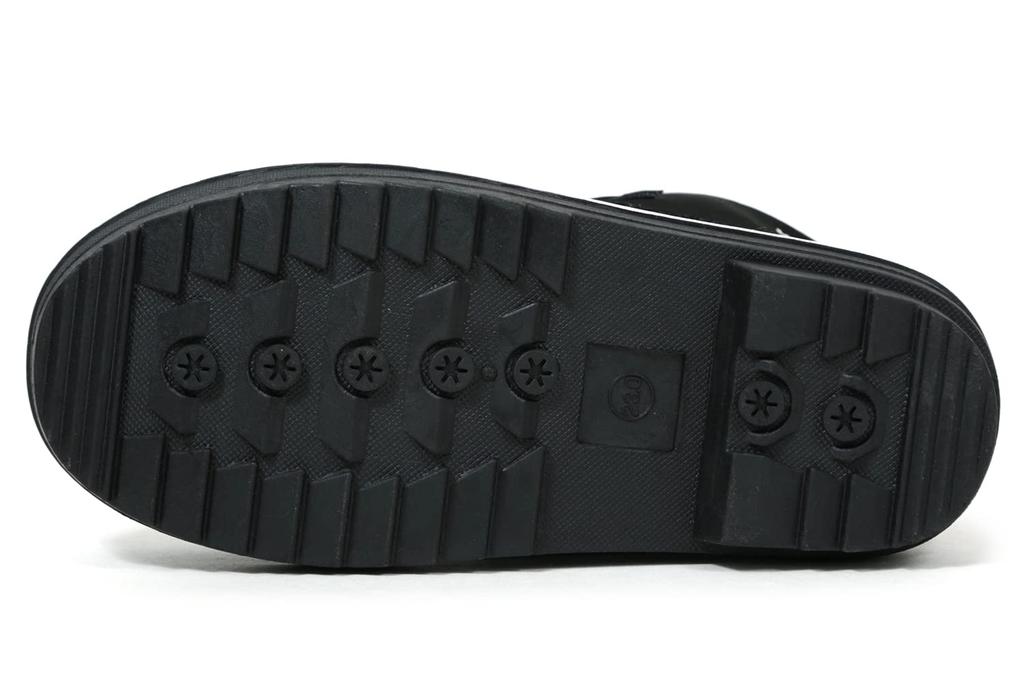 Mozu Bean Down Boots, Inner Boa, Lace-Up, Elastic, Women's, Black, Size 24cm