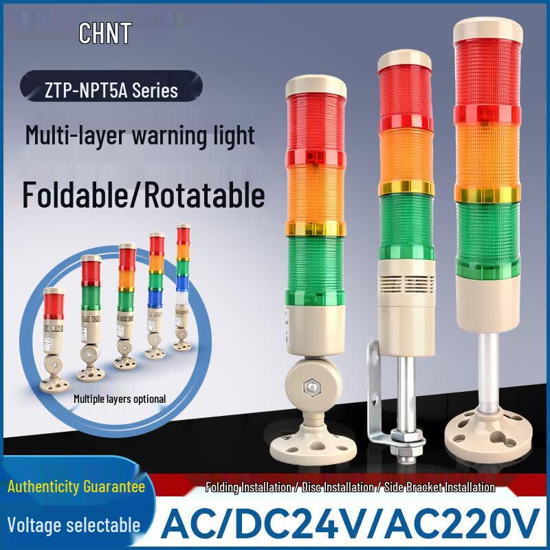 CHNT 3-Section LED Machine Tool Signal Tower Light with L-Base