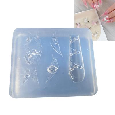 Silicone Nail Art Mold For 3D Rose Butterfly Designing Nail Charm Decoration Mold DIY Manicure Crafting Tool