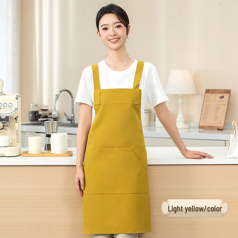 Waterproof Oxford Cloth Apron with Wear-Resistant Shoulder Strap for Milk Tea Shops, Baking, and Hot Pot Restaurants - Custom LOGO Printing Available