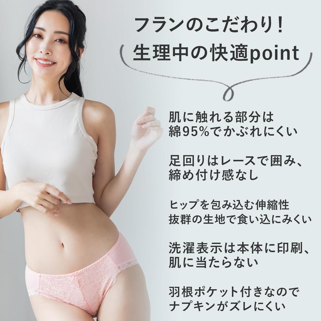 Frandelingerie Cotton Sanitary Panties with Wings and Double Waterproof Fabric to Prevent Back and Breathable for a Stuffy Boxer Daytime Sanitary Size