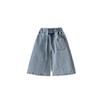 2025 Autumn Girls' Skin-Friendly Korean Style Wide-Leg Cropped Jeans