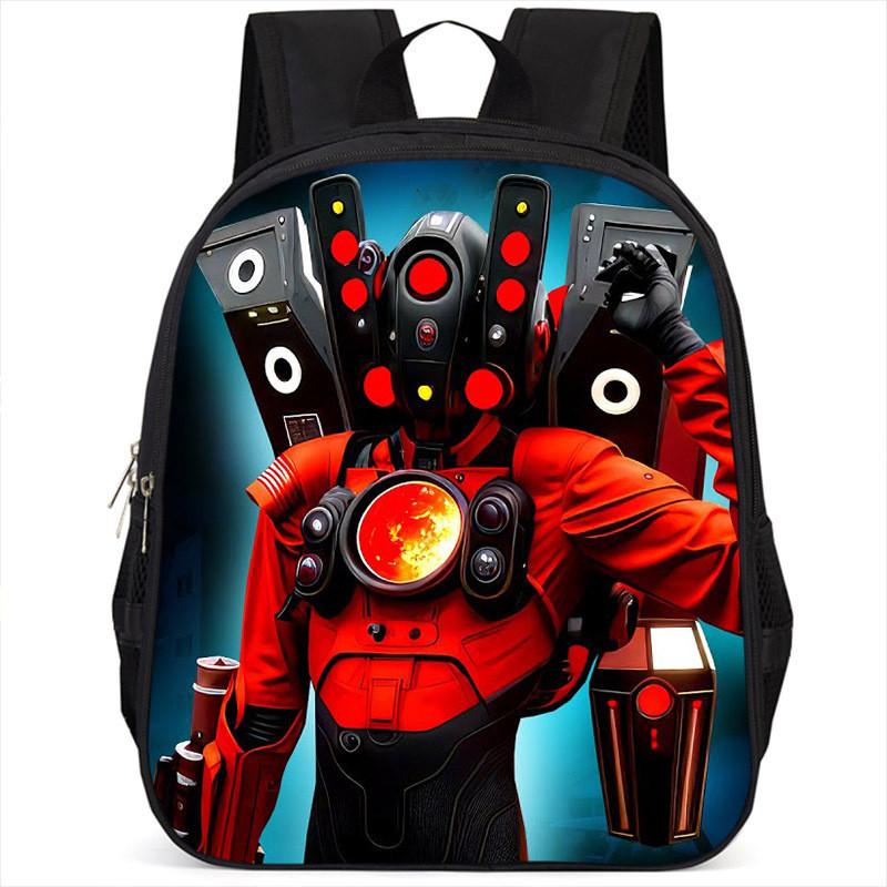 Fashionable Skibidi Toilet Kids Backpack Large Capacity Nylon Bag Unisex Design