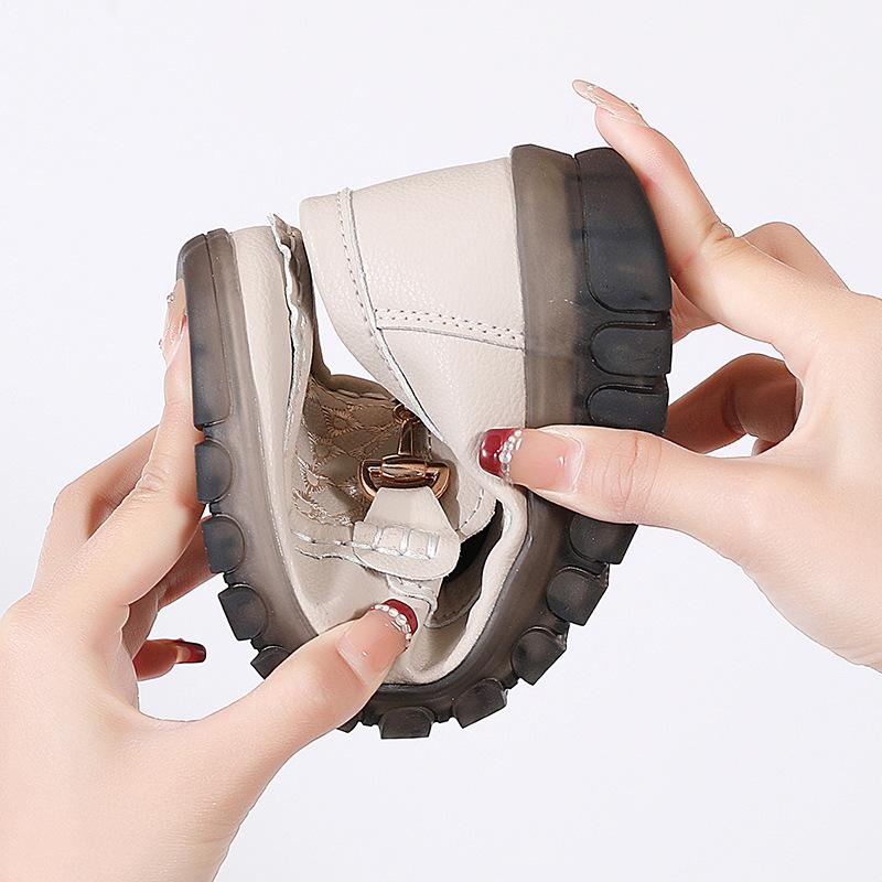 Spring Electric Embroidery Doudou Shoes Medium Old One Pedal Flat Shoes Casual Large Size Pregnant Woman Mother Shoes