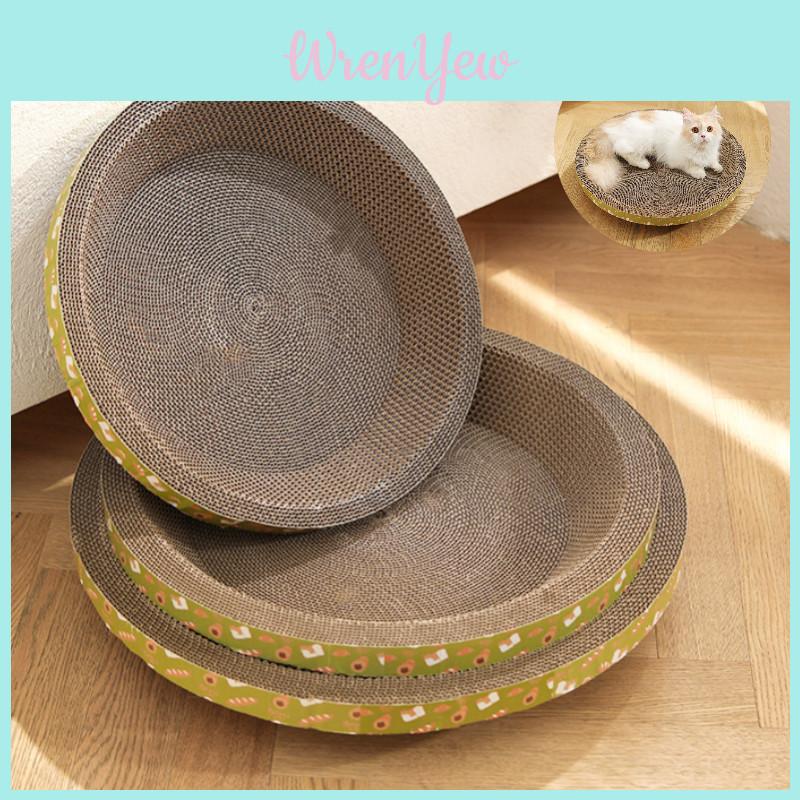 Cat Scratch Board With Minimal Shedding Round Design Large Size 45*9cm Corrugated Paper Material