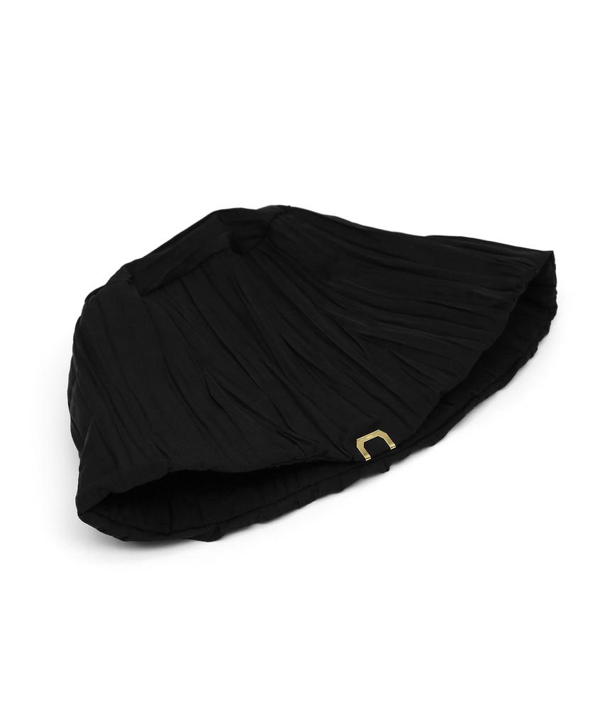 Eondeokeonteulolseutyudio Pleats Summer Bucket Hat Stand Bucket / Pleats Wave / Black Water