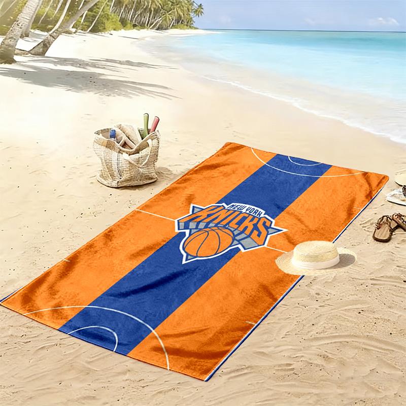 NY Knicks Print Beach Towel, Large Soft Quick Dry Towel for Beach Camping Swimming