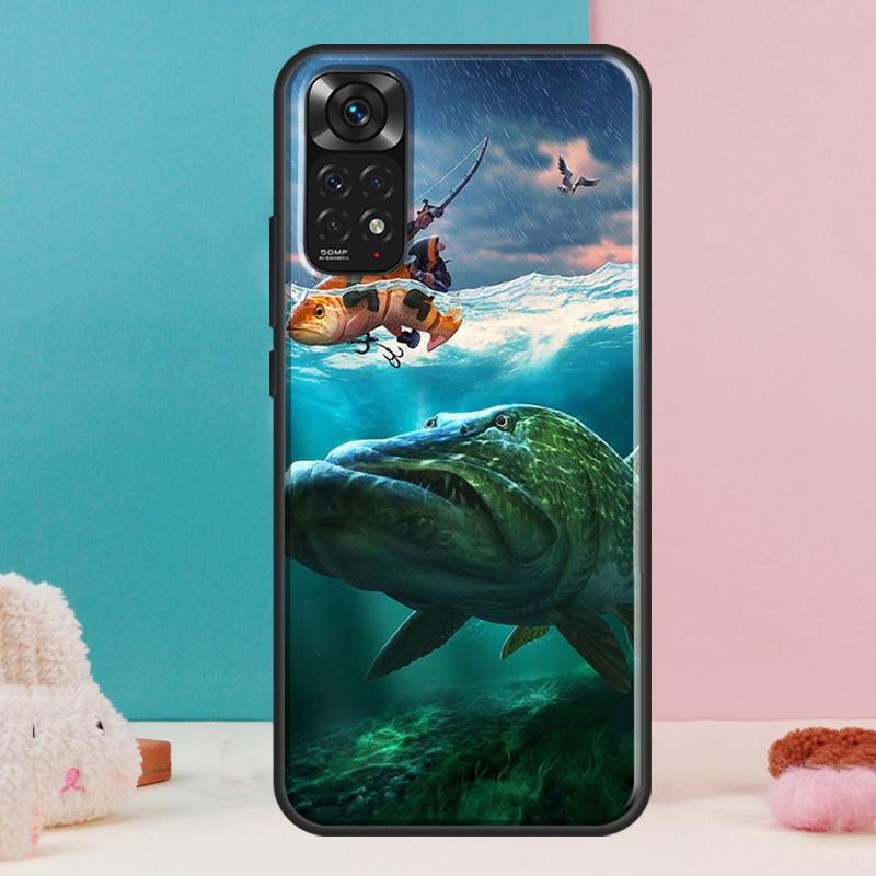 Fishing Painting Case For Xiaomi Redmi Note 13 Pro 14 12 11 9 10 9S 10S 11S 12S Redmi 14C 13C 10C 12C Cover