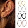 2Pcs 1.2mm Stainless Steel Minimal Hoop Earrings For Women Men Small Huggie Thin Cartilage Earring Helix Tragus Piercing Jewelry