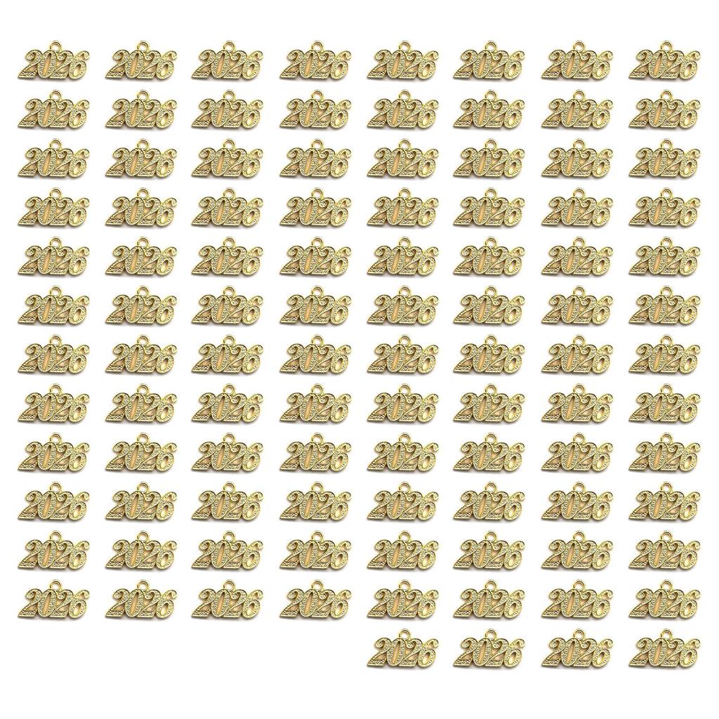 100pcs Shining Year of 2026 Metal Charm Craft Pendant Perfect For Handmade Project And Graduation Gifts Making Kits