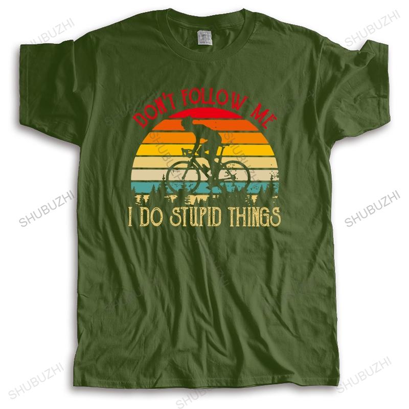 Cotton Tshirt Men Crew Neck Tops Summer mens tshirt Dont Follow Me I Do Stupid Things Bigger Size Homme Black fashion Tshirt