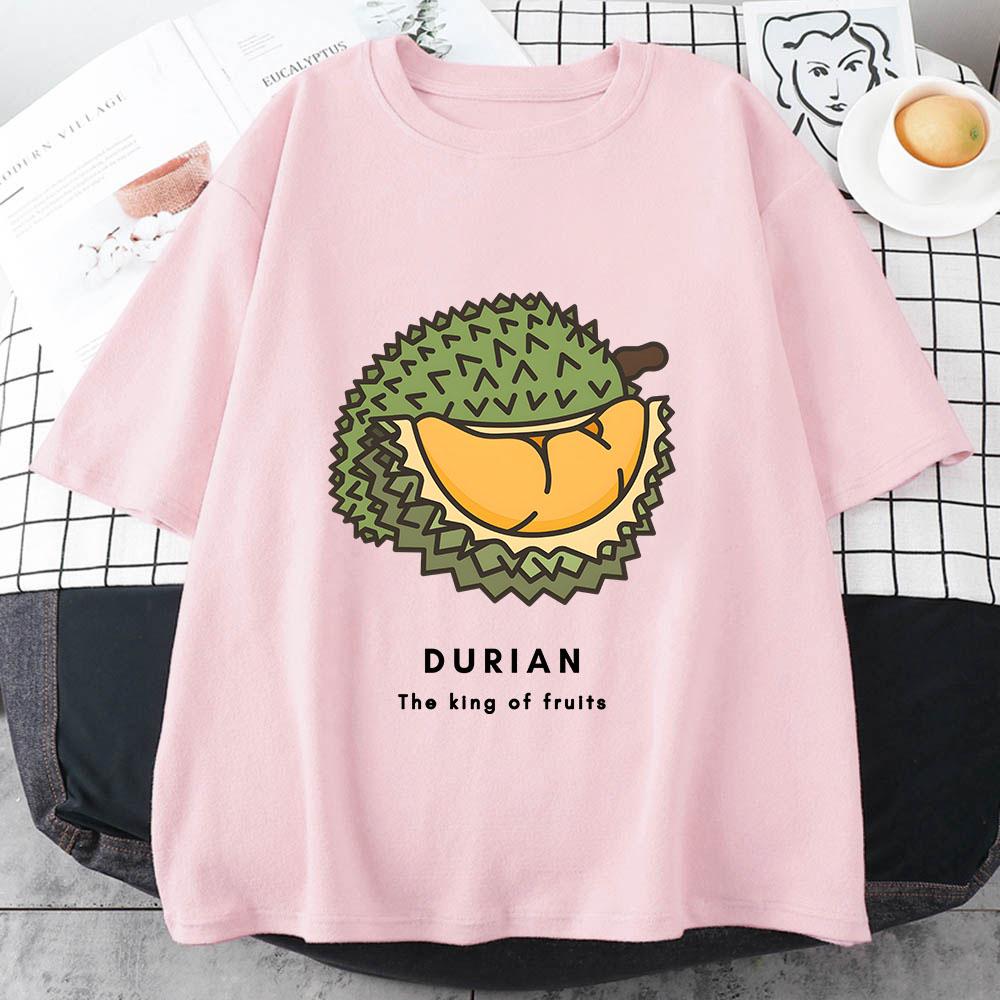 Durian T-shirt Women/men Tshirts 100% Cotton High Quality Shirt Graphic Print Short Sleeve Summer Loose Tees Fashion Casual Tops