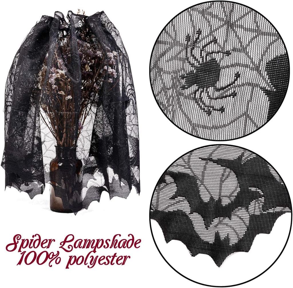 Halloweenowa Obrus Sieć Pajęcza Baner Stołowy Nietoperz Ręcznik na Kominek Dekoracja Abażuru do Domowego Przygotowania Imprezy Zestaw Dekoracji Wnętrz