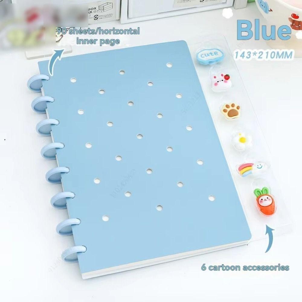 Creative A5 Loose-Leaf Book Cartoon DIY Binder Journals Mushroom Buckle Hole Notebook Writing