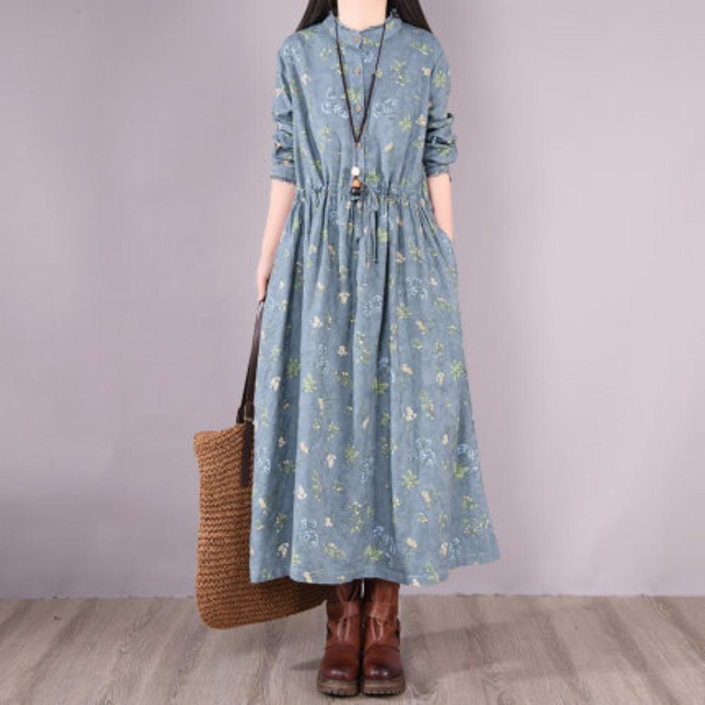 Rochie de primăvară largă de mărime plus pentru femei, cu dantelă florală și șireturi