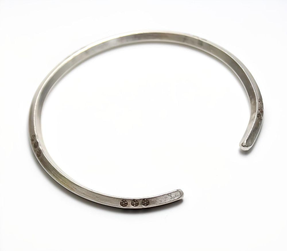 MIZAL Karen Silver Bangle Slim Triangle Karen Carmelo Bracelet, Tribal, Silver,