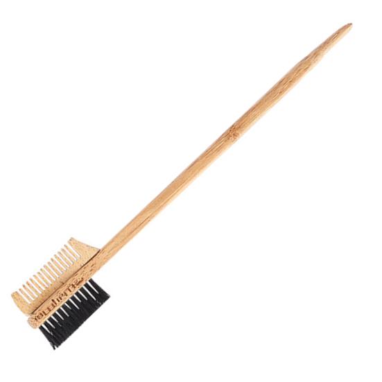 Yousheng Dual Edge Comb Wide Application Ergonomic Mini Bamboo and Wood Eyebrow Brush for Beauty