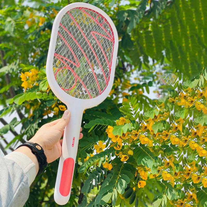 Mosquito Racket Large 2 In 1 Household Tools Racket Swatter Zapper Usb Rechargeable Summer Mosquito Killer