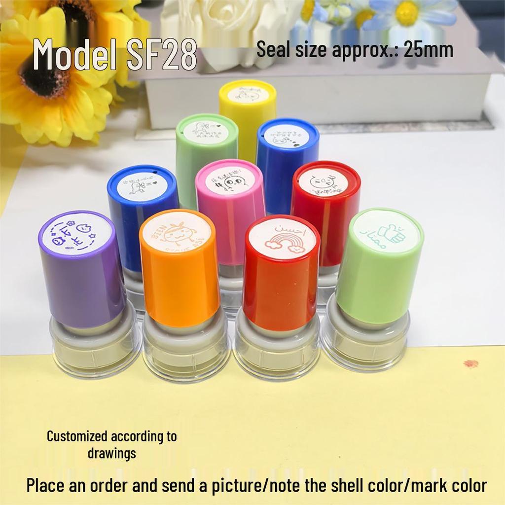 Custom Cartoon Teacher Stamp: Personalized Photo Stamps for Journals, Student Points, and Creative Logos with Q Version Avatars.