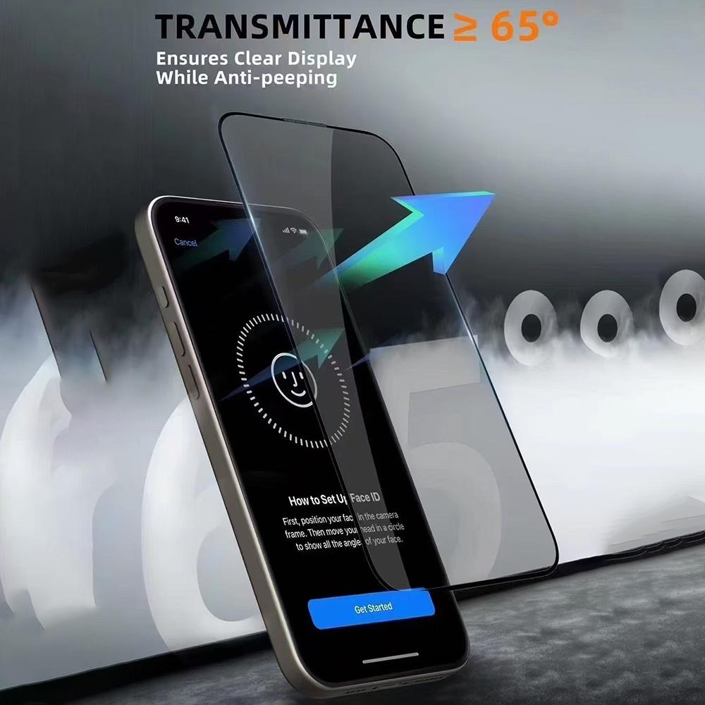 URR For iPhone 17 Pro 360 Degree Privacy Screen Protector Anti Spy HD Tempered Glass Film 0.26mm 9H