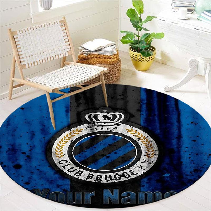 Club Brugge KV Custom Name Round Area Rug,Carpet Rug for Living Room Bedroom Sofa Playroom Decor,Non-slip Floor Mat
