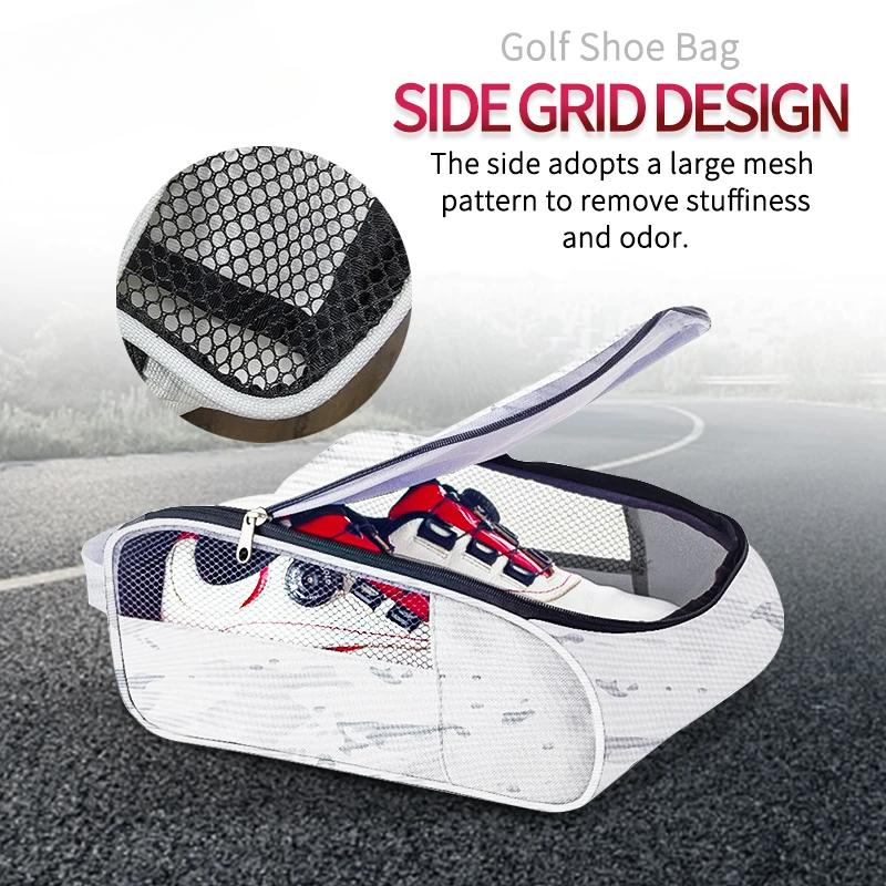 1Pcs Golf Shoes Bag Portable Zipped Sports Bag Shoe Case Breathable Golf Shoe Bag - Zippered Shoe Carrier Bags Case Pocket Pouch