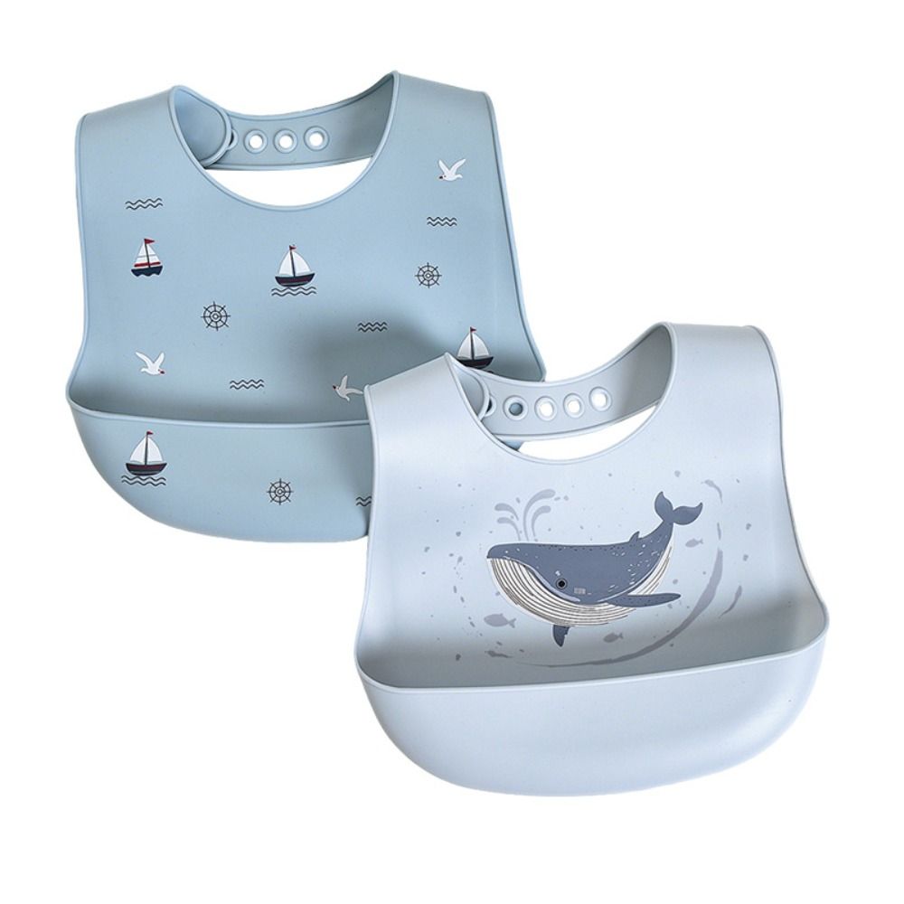 Soft Children Drool Bibs with Food Catcher Teething Drooling Bib  For Girls Boys Toddlers