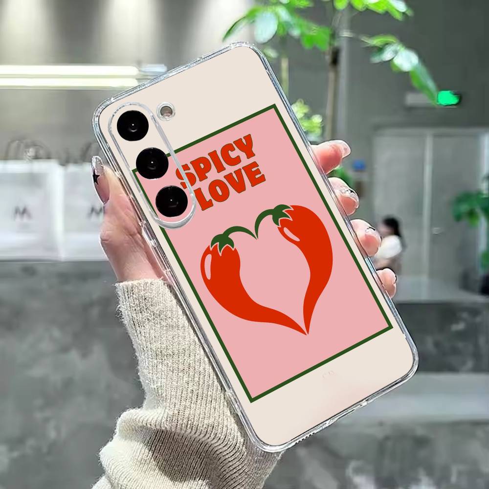 love red chili Phone Case For Samsung Galaxy A91,80,73,72 ,71,53,52,32 ,31,22,21s,20,Transparent Case