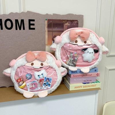 Plush Cartoon Backpack for Kids - Cute Anime Girl Design for Fall & Winter