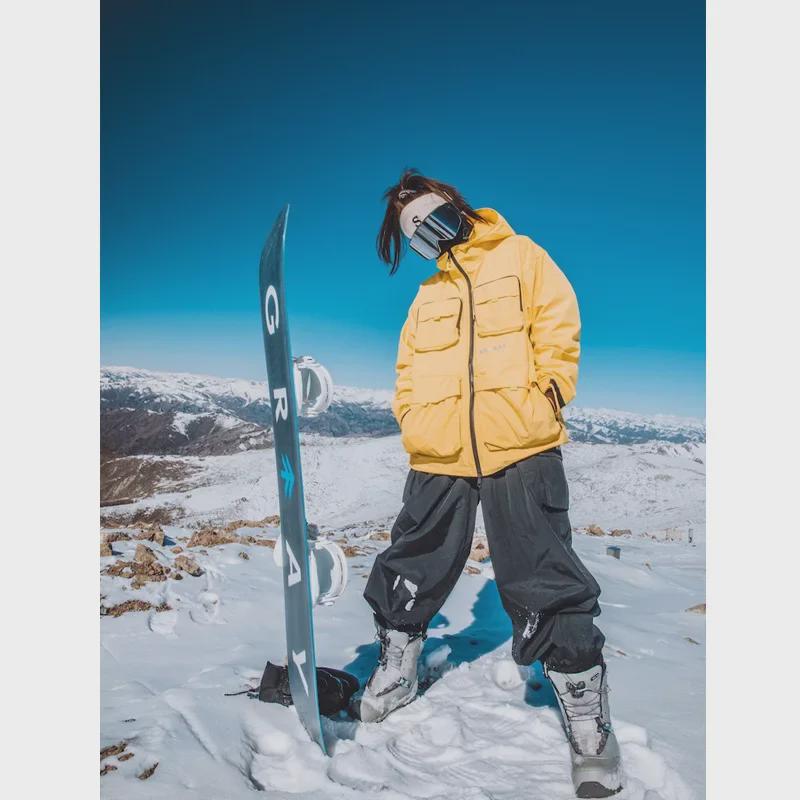 „Pantaloni de snowboard Harbin Little Potato Khaki Ultra-Largi Impermeabili Rezistenți la Vânt pentru Primăvară și Toamnă”