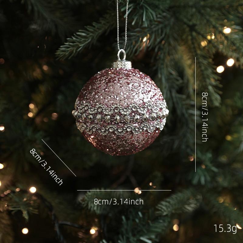 Weihnachtsbaumschmuck Glitzerkugel Rentier Schneeflocken Anhänger Weihnachtsbaumdekorationen Neujahrsparty Deko Navidad