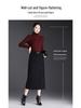 Chic High-Waisted Wool Blend Slit Skirt – 2026 Autumn/Winter Elegant Korean Style