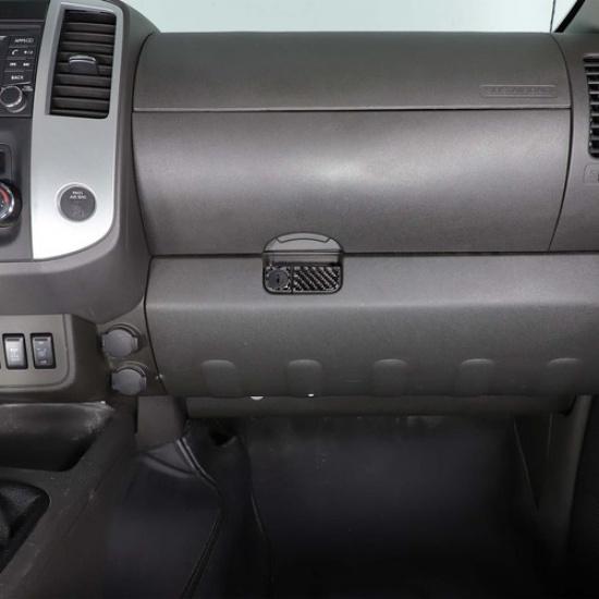 Carbon fiber Co-pilot Storage Box Handle Trim Sticker For Nissan Frontier 05-21