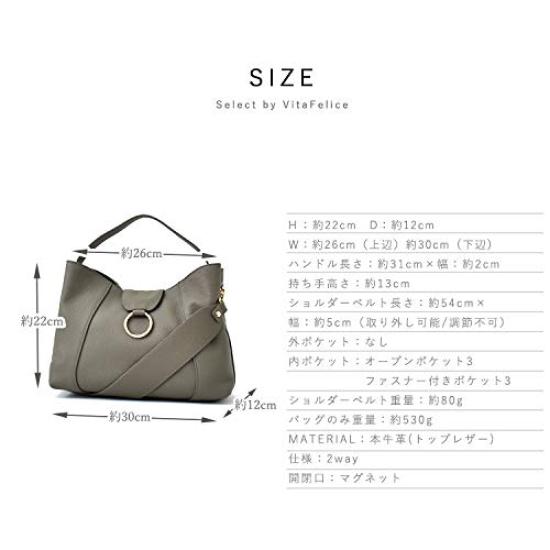 VITAFELICE Genuine Leather One-Handle Bag for Women, vinb-20c54n (Off-White)
