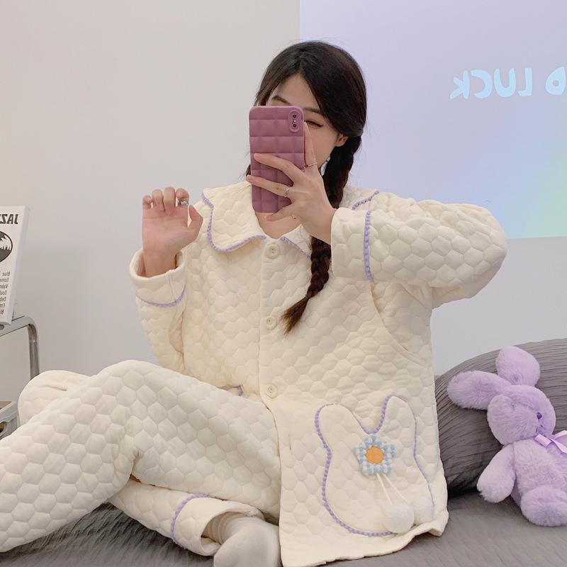 Air Cotton Maternity Pajama Set: Spring & Autumn Nursing and Postpartum Wear for Women
